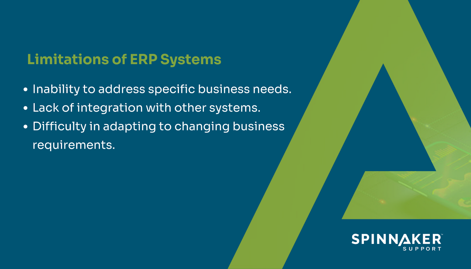 Some limitations of a standalone ERP system